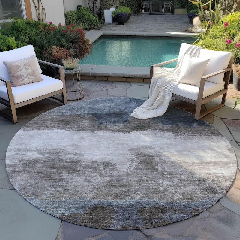 Machine Washable Indoor/ Outdoor Contemporary Chantille Rug