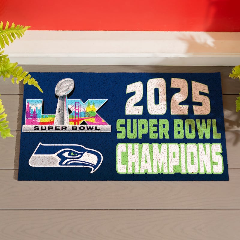 28 in. x 16 in. Seattle Seahawks Super Bowl 60 Turf Door Mat