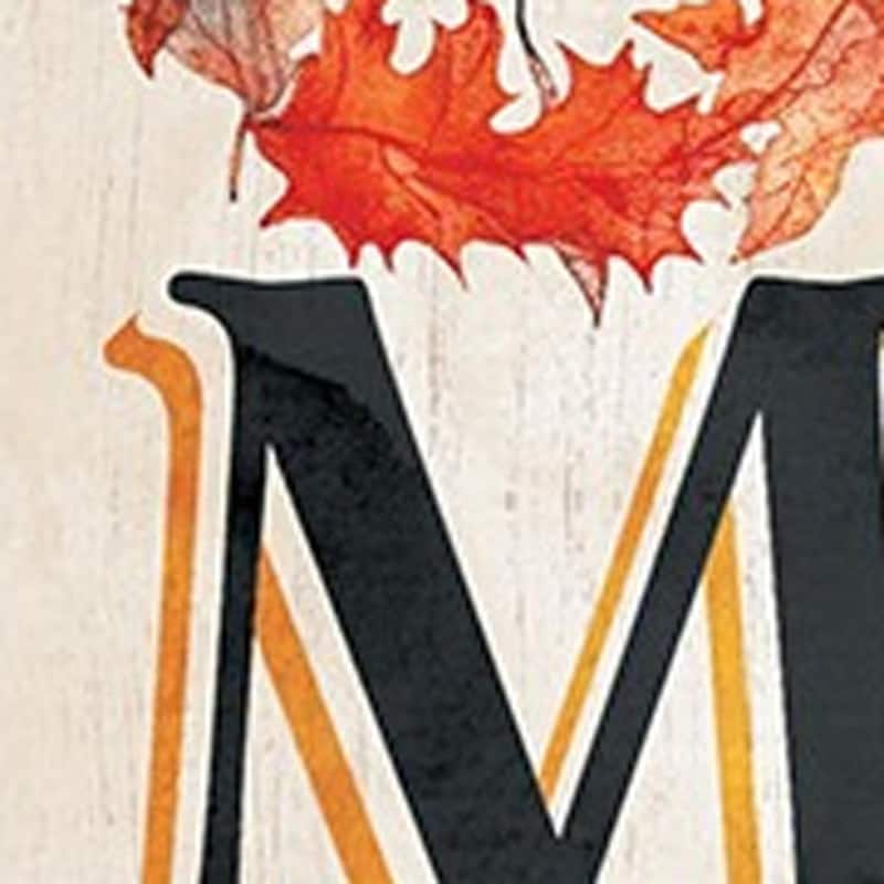 HomeRoots 36" Black Off White And Orange Solid Wood Home Sweet Leaves Porch Sign