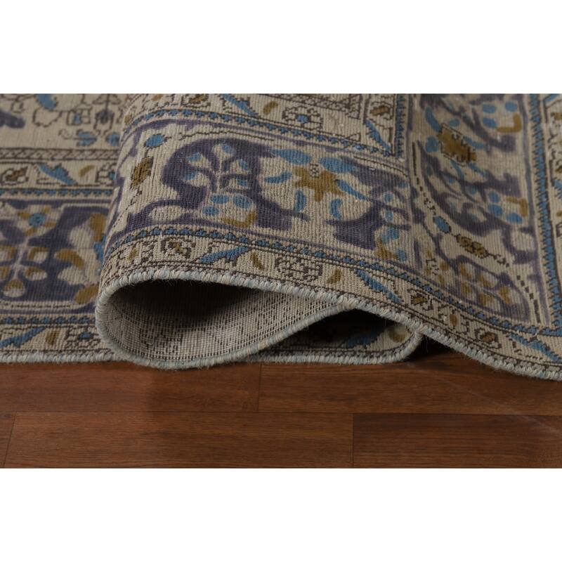 Floral Tabriz Persian Area Rug Hand-Knotted Bedroom Wool Carpet - 6'7"x 9'7"