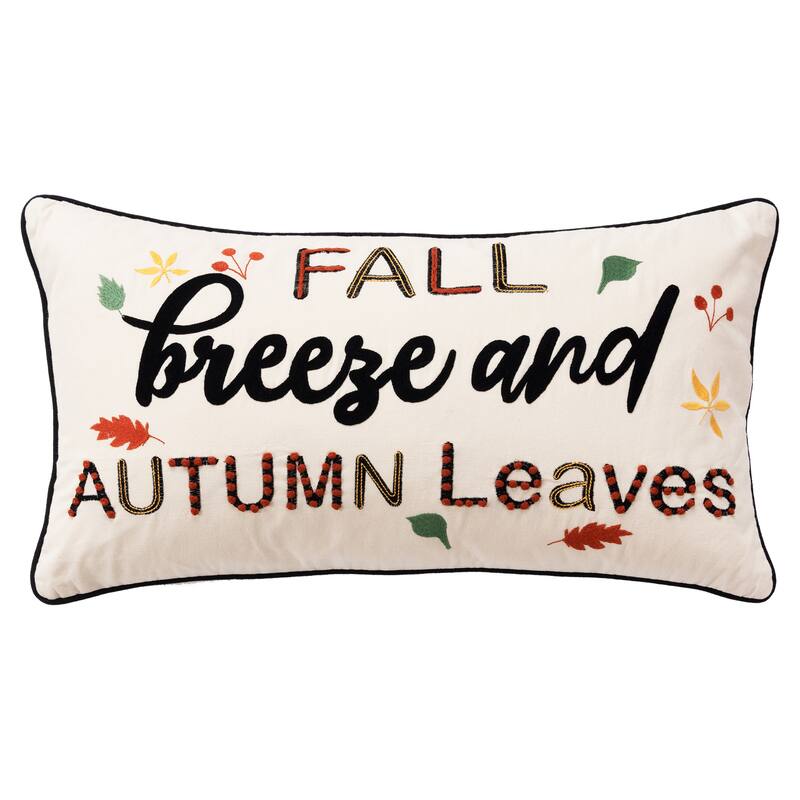 Rizzy Home Fall Breeze and Autumn Leaves Throw Pillow Cover