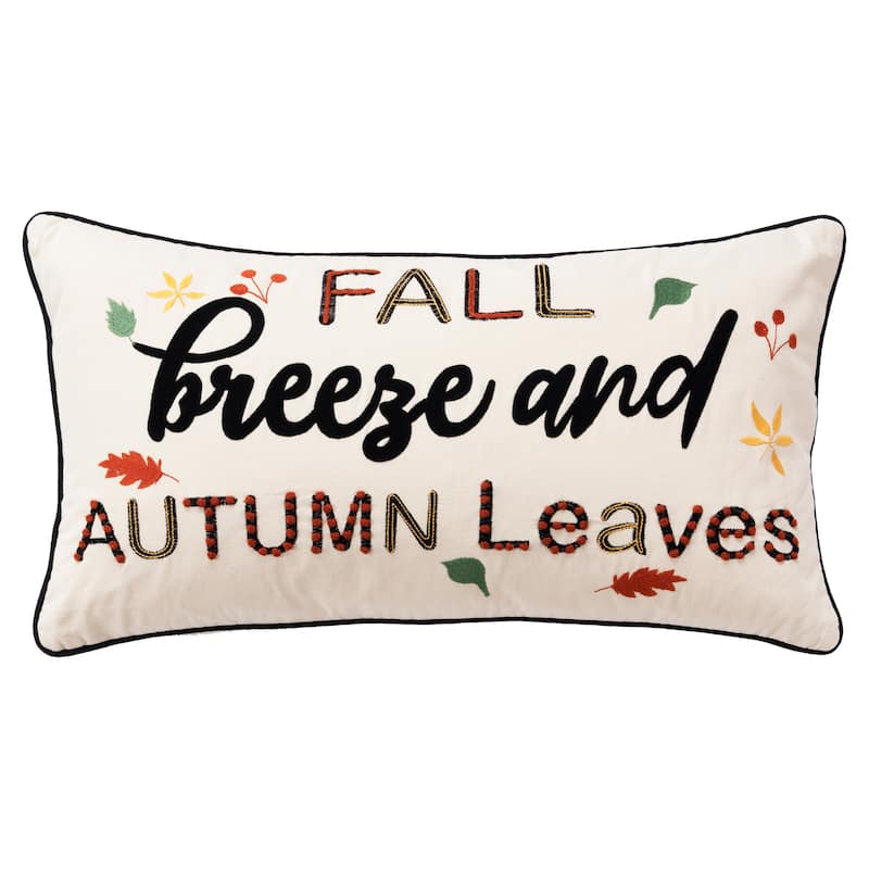 Rizzy Home Fall Breeze and Autumn Leaves Throw Pillow