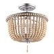 preview thumbnail 17 of 31, Georgian Wood Beaded/Metal LED Flush Mount, by JONATHAN Y