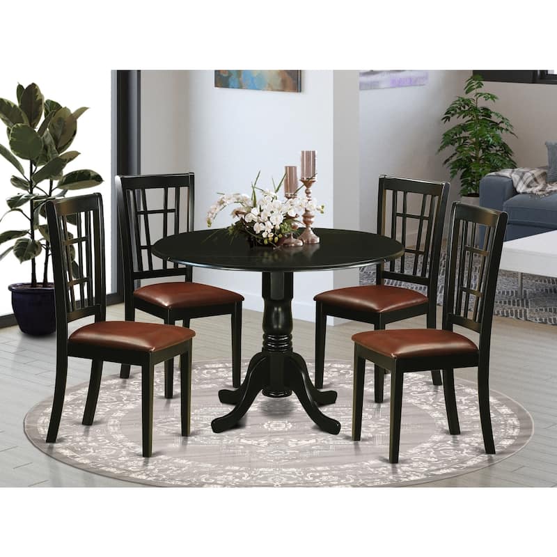 Kitchen Table Set with 4 Chairs - Dining Room Table Set - Asian Hardwood Table and Chairs