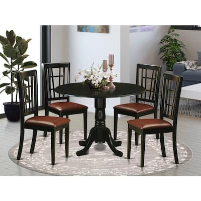 Kitchen Table Set with 4 Chairs - Dining Room Table Set - Asian Hardwood Table and Chairs