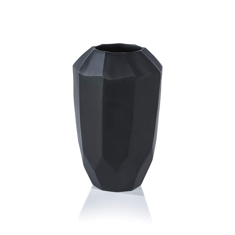 Satori Faceted Mango Wood Vase - Tall- 7.75" x 12.75"