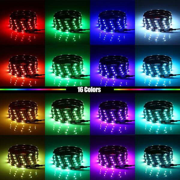 Shop 4pcs 20 Led Strip Lights Usb 16 Colors 4 Modes Rf Remote On Sale Overstock 14207580