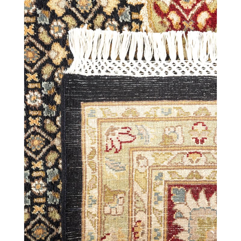 Overton Hand Knotted Wool Vintage Inspired Traditional Mogul Black Area Rug - 9 x 12
