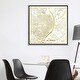 preview thumbnail 11 of 16, iCanvas "St. Louis Gold Leaf Urban Blueprint Map" by Hubert Roguski Framed