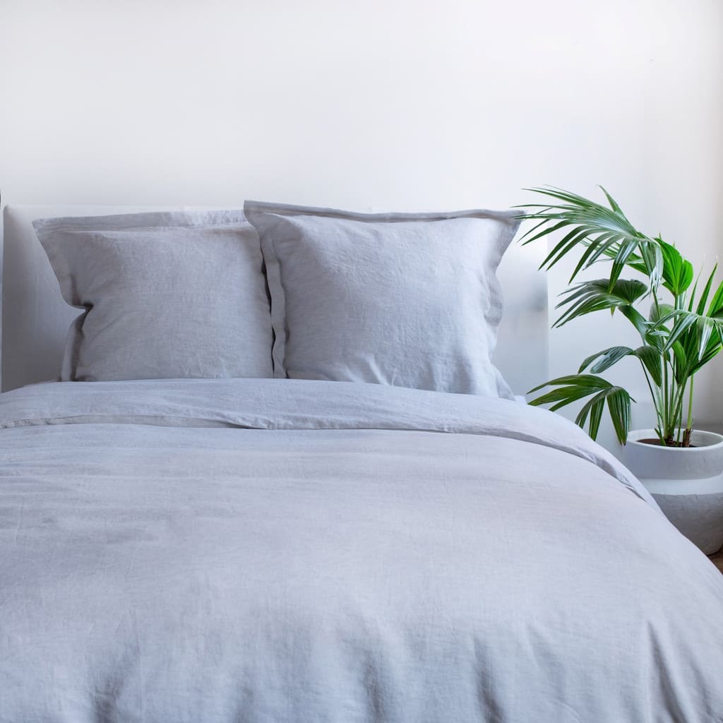 100% French Linen Flanged Euro Sham by BOKSER HOME