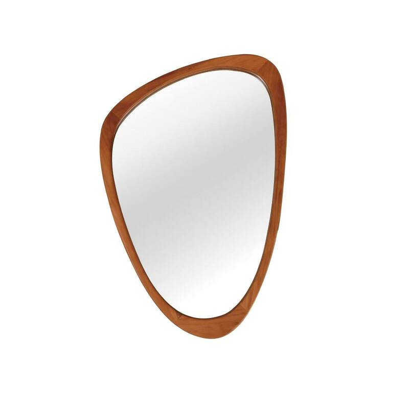 Irregular Solid Wood Frame Decorative Mirror