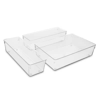 Sorbus Clear Drawer Organizer and Storage 3 Piece Set