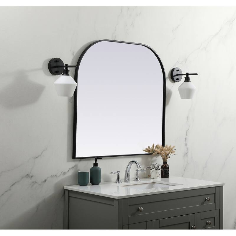 Indigo Home Metal Frame Arch Mirror 36x34 Inch