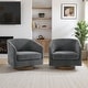 preview thumbnail 2 of 88, 31.1'' W Barrel Swivel Accent Chair (Set of 2) Grey-Chenille
