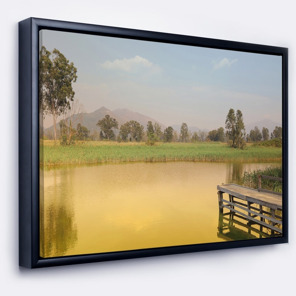 Designart "Wetland of Nam Sang Wai Yellow" Large Seascape Art Framed Canvas Print
