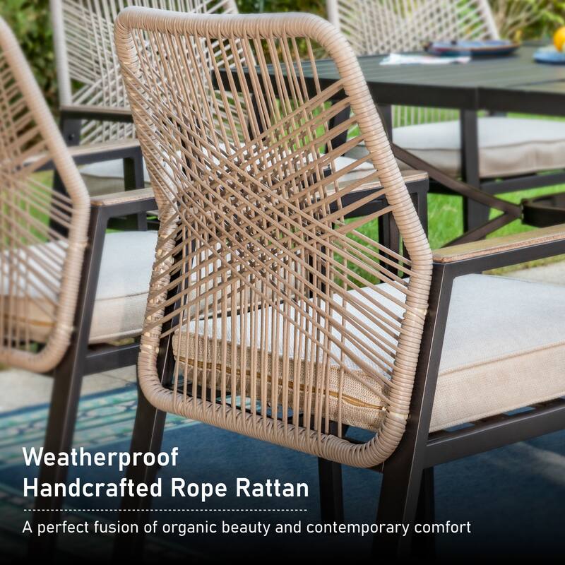 MAISON ARTS Outdoor Dining Chairs Set with Cushions