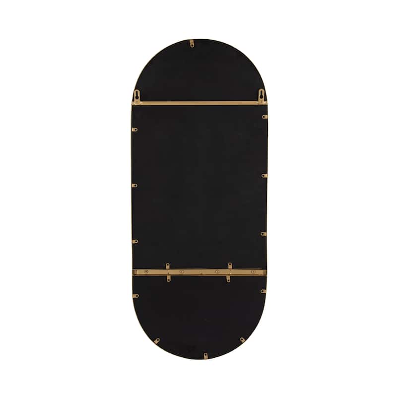 Kate and Laurel Estero Metal Oval Wall Mirror with Shelf