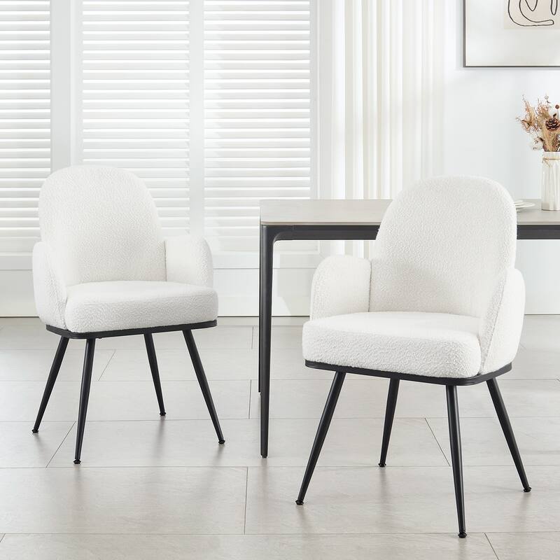 Fabric Upholstered Dining Chairs Set of 2/4 with Arms - 34.8"H x 23.2"W x 22.8"D