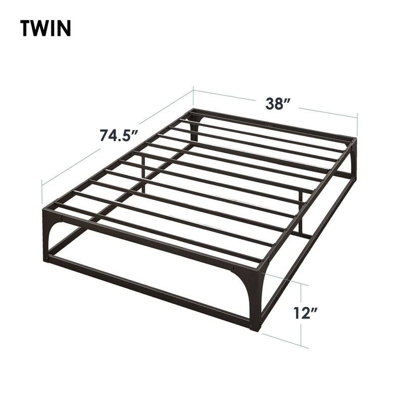 Porch & Den McCamant 12-inch Heavy Duty Metal Platform Bed Frame Black