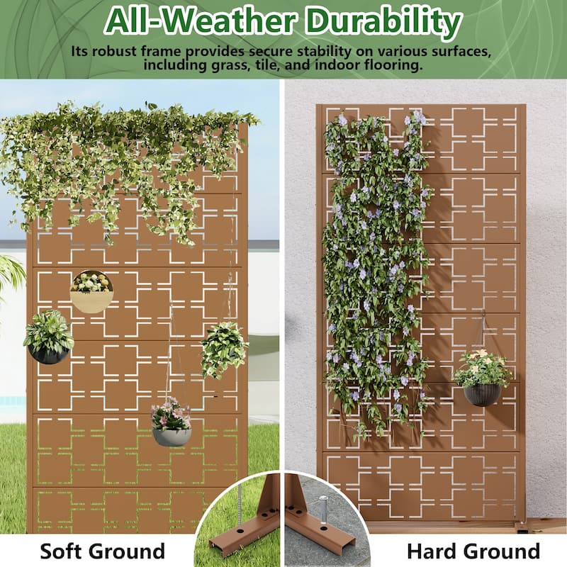 6 ft. H x 4 ft. Metal Privacy Screen Free Standing