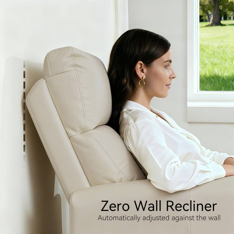 MCombo Power Small Recliners, Modern Zero Wall Hugger Recliners Chair with Lumbar Support, USB and Charging Ports, FSC Certified