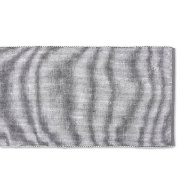 DII Black & White 2-Tone Ribbed Table Runner