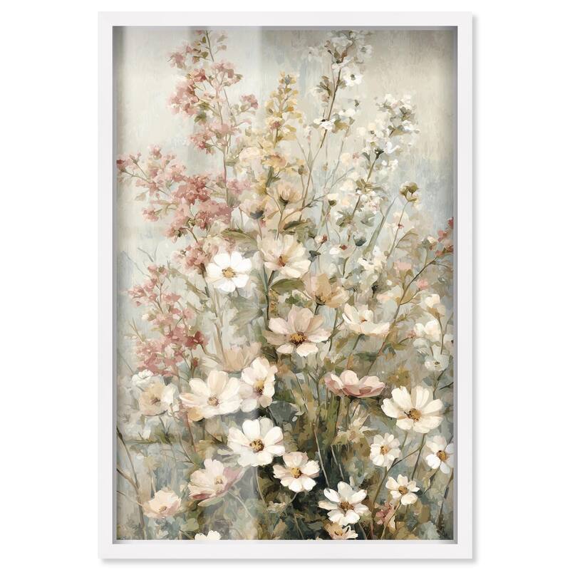 Heirloom Blossoms I Shadowbox by Art Remedy - White - 36" x 54"