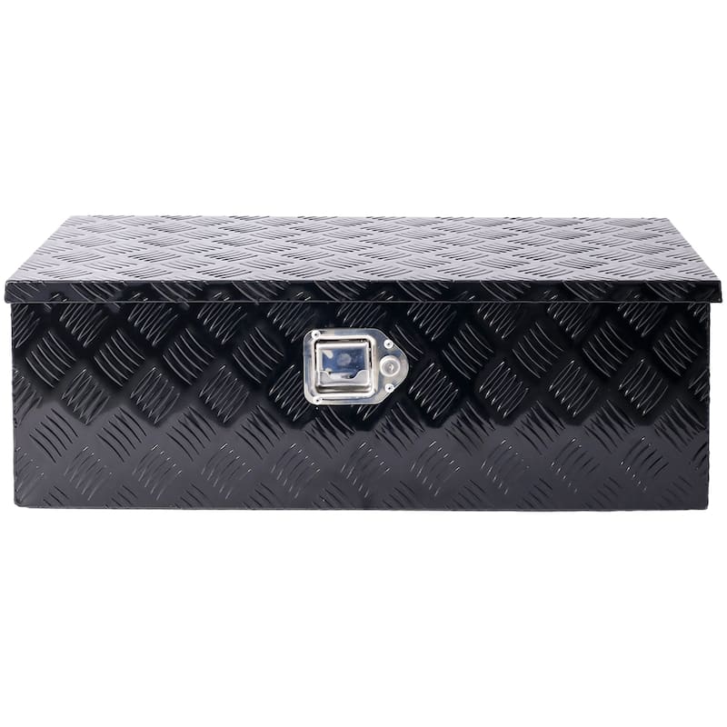30 Inch Aluminum Truck Bed Toolbox Waterproof Storage Pick Up Truck Bed RV Trailer Toolbox With Side Handle Lock Keys