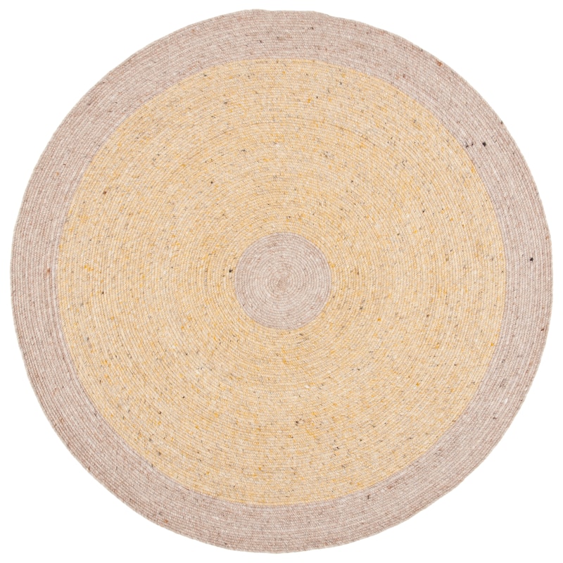 SAFAVIEH, Handmade Braided Sirlei Wool Rug - 6' Round - Gold/Beige