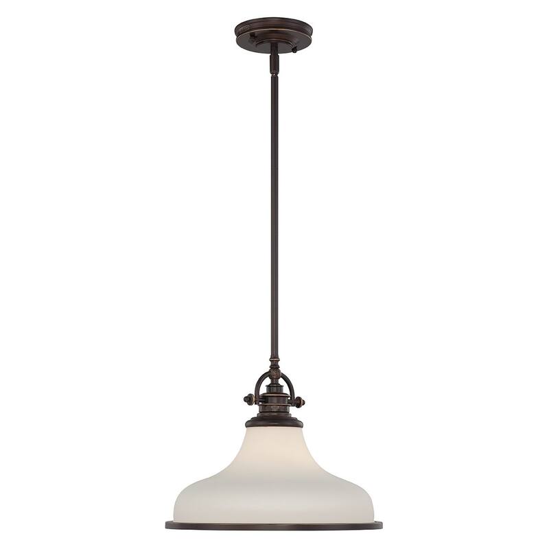 Luxury Industrial Pendant Light, 11.5"H x 13.5"W, with Americana Style, Nostalgic Design, Parisian Bronze Finish