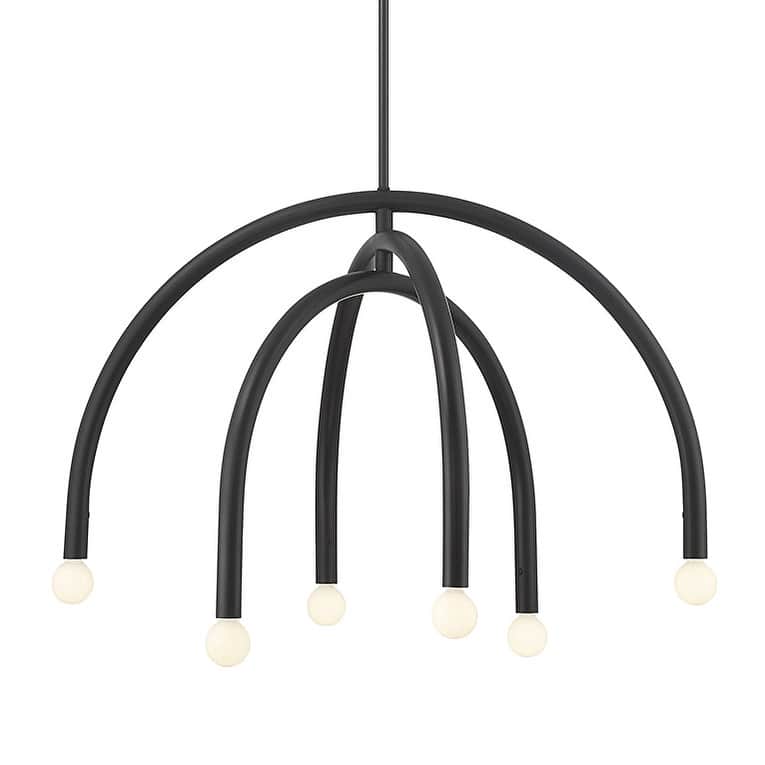 Meridian M100115 6 Light 30" Wide Abstract Chandelier - Matte Black