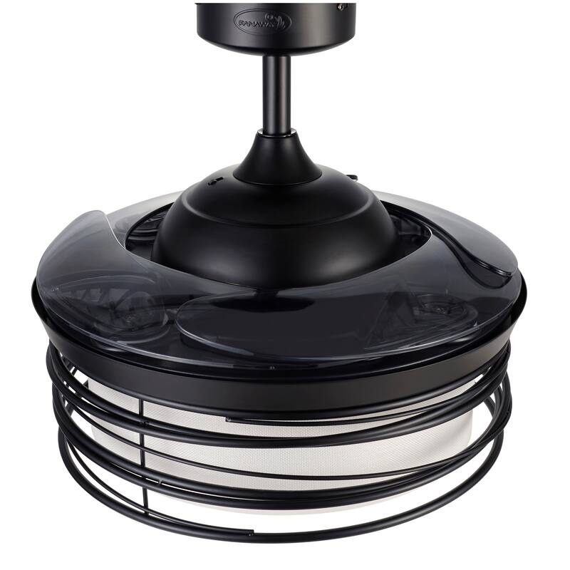 Fanaway Luna Black 48-inch Retractable Ceiling Fan with Smoke Blades