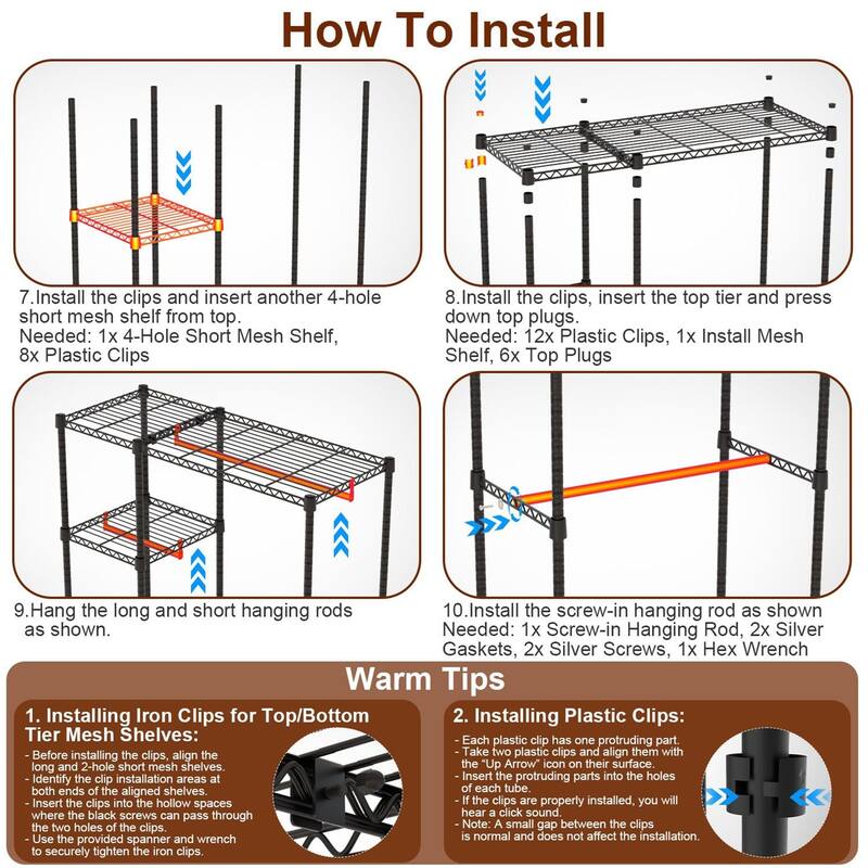 4-Tier Heavy Duty Garment Rack with Wheels