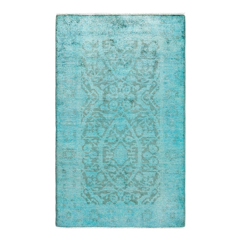 Contemporary Overdyed Wool Hand Knotted Area Rug - 3' 1" x 5' 1"