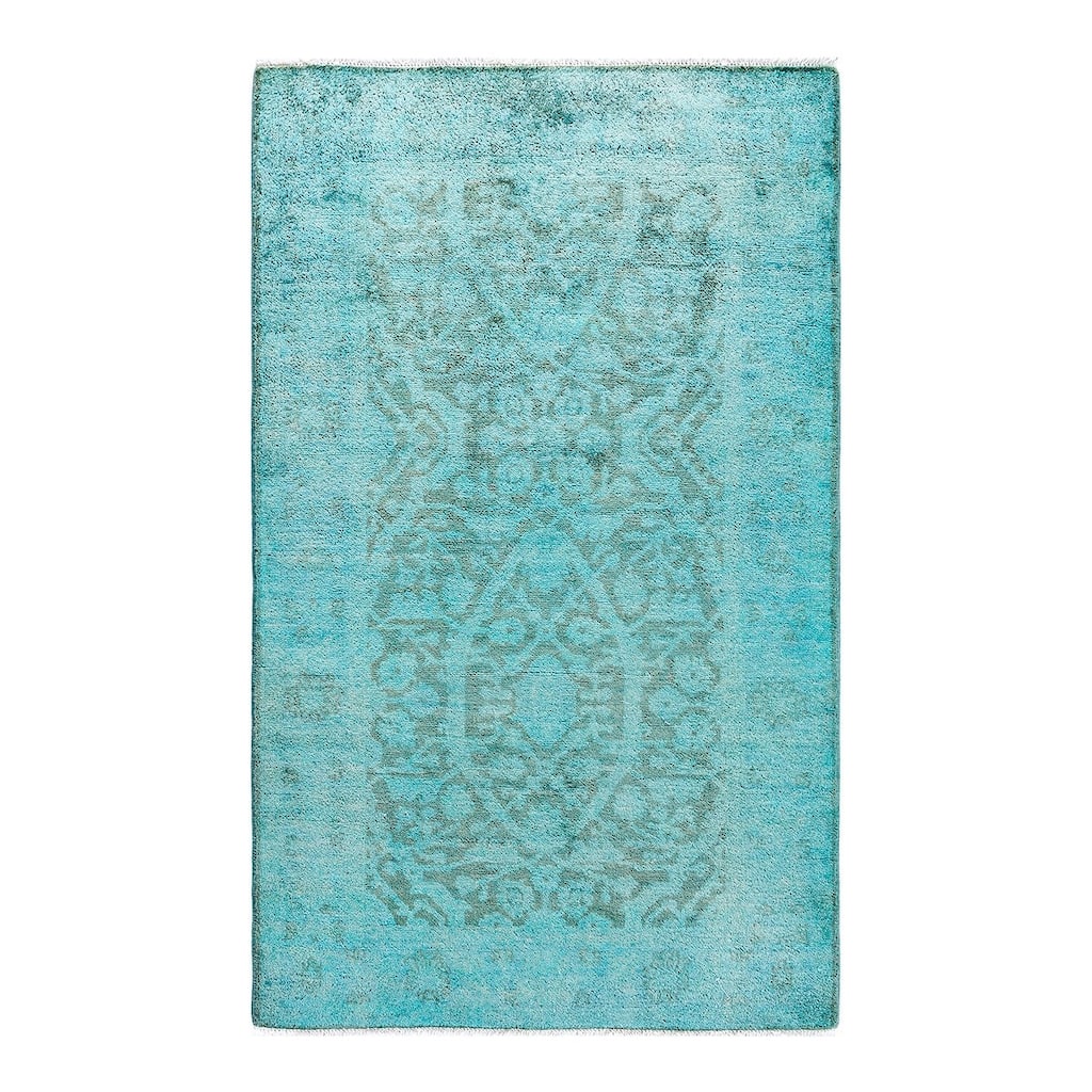 Contemporary Overdyed Wool Hand Knotted Area Rug - 3' 1" x 5' 1"