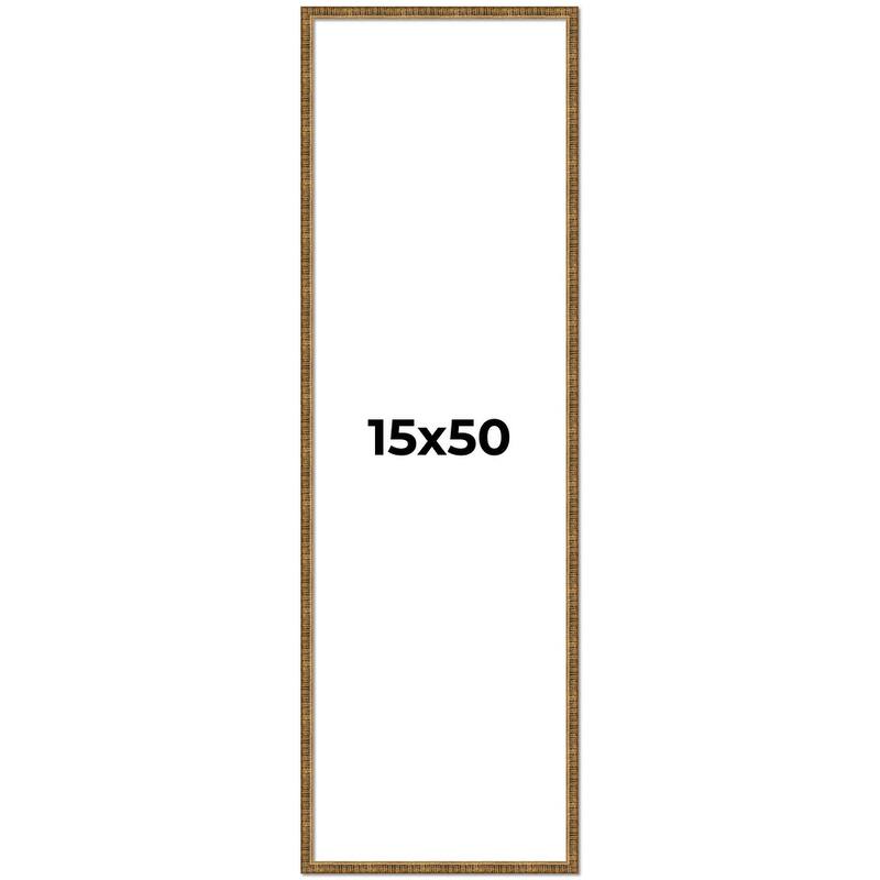 15x50 Frame Gold Solid Wood Picture Frame - Complete Modern Photo