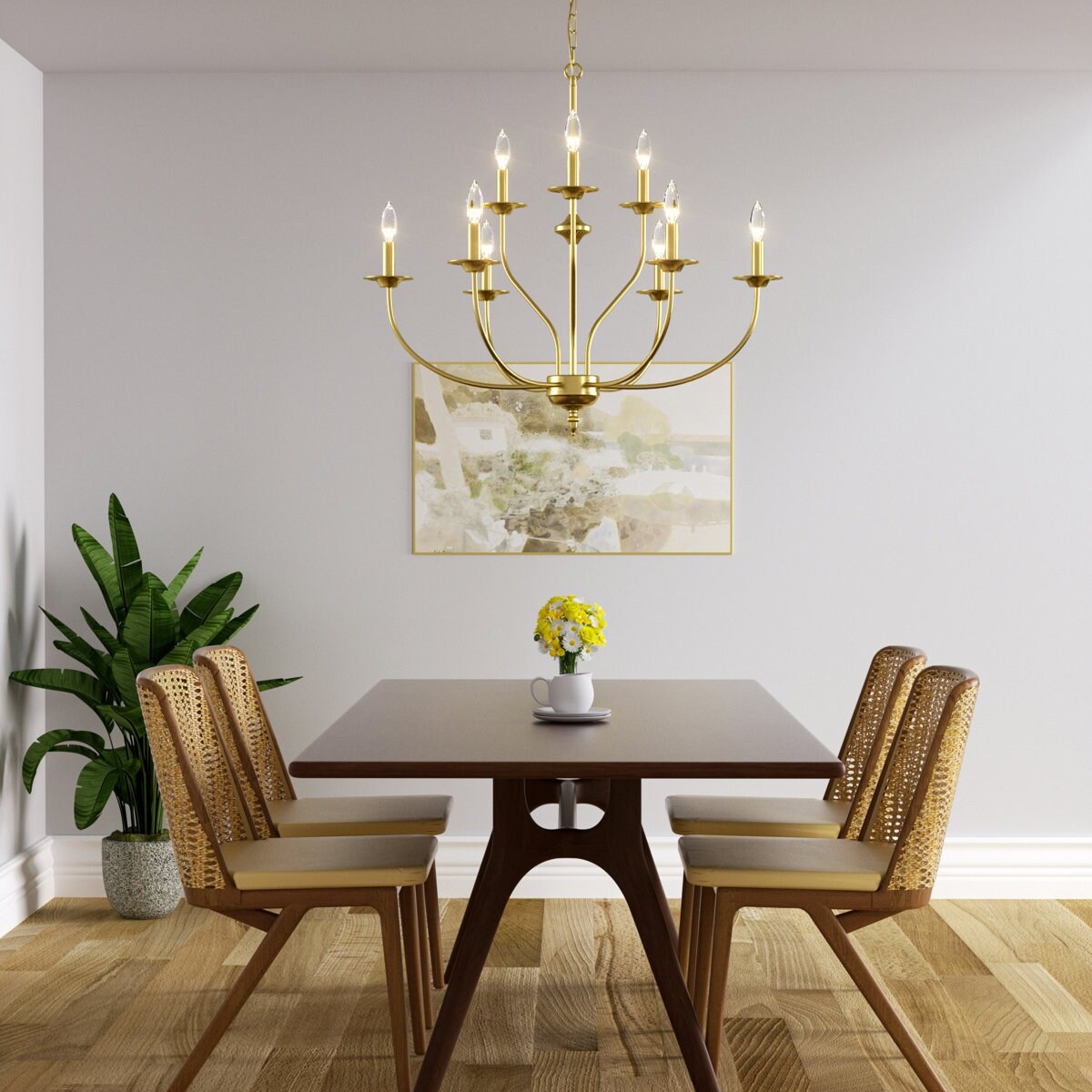 Maxax 9 - Light Candle Style Classic / Traditional Chandelier - On