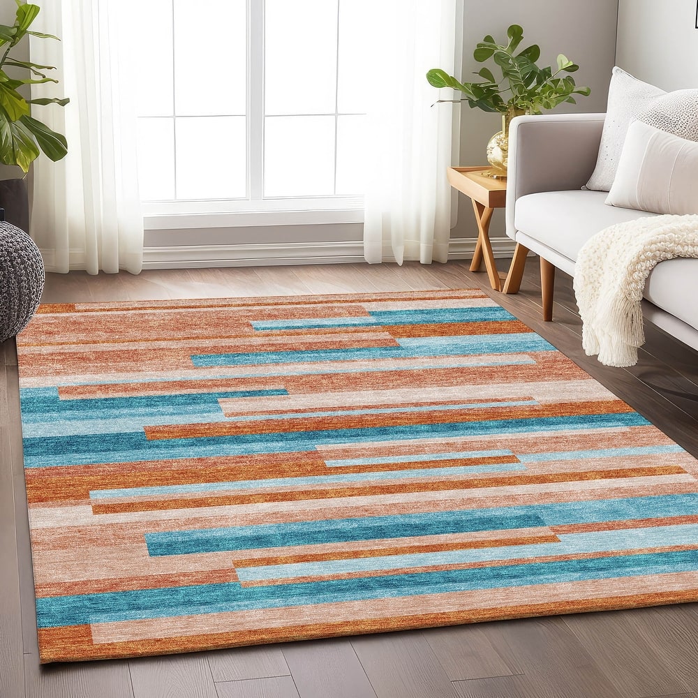 Premium Washable Super Soft Mosaic Stripe Mayfield Rug