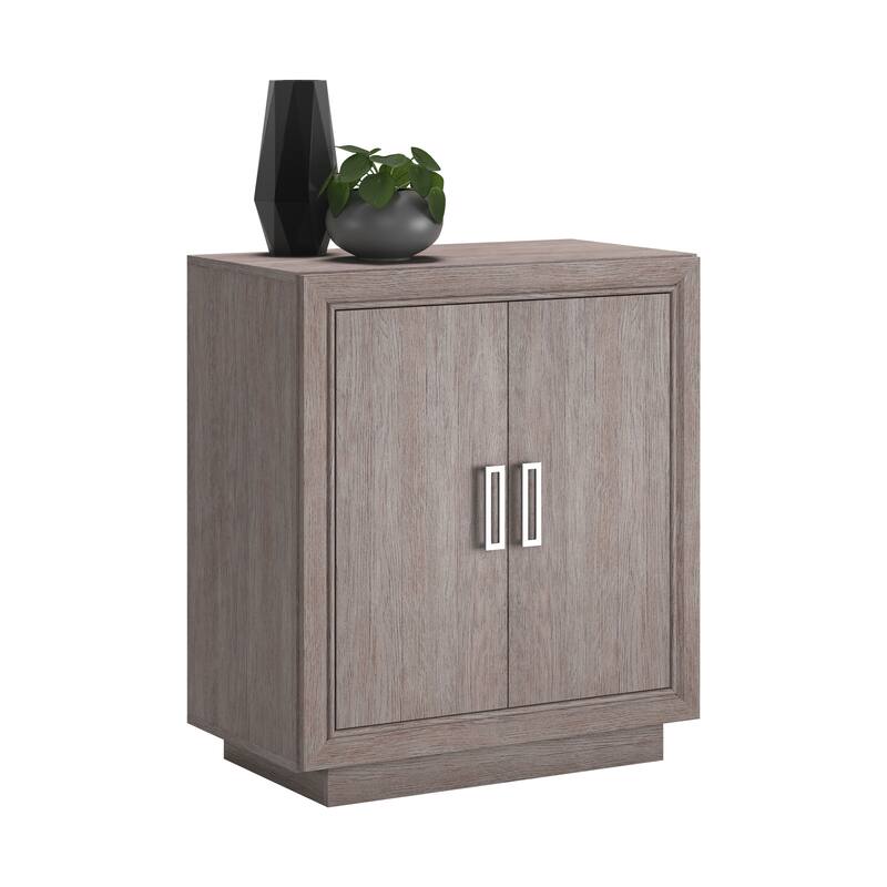 Wood Storage Cabinet with Functional Design, Medium Gray - 29.29"W x 16.14"D x 33.07"H