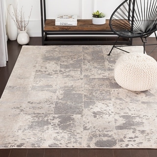 Livabliss Lhamo Contemporary Block Area Rug