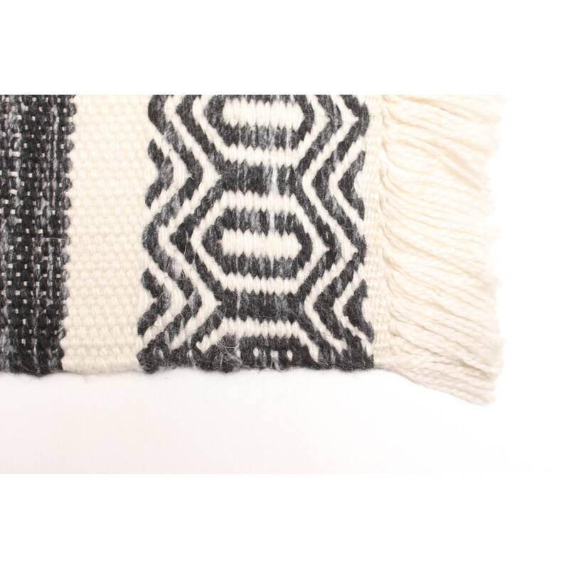 ECARPETGALLERY Flat-Weave Ankara FW Charcoal Wool Kilim - 5'2 x 7'7