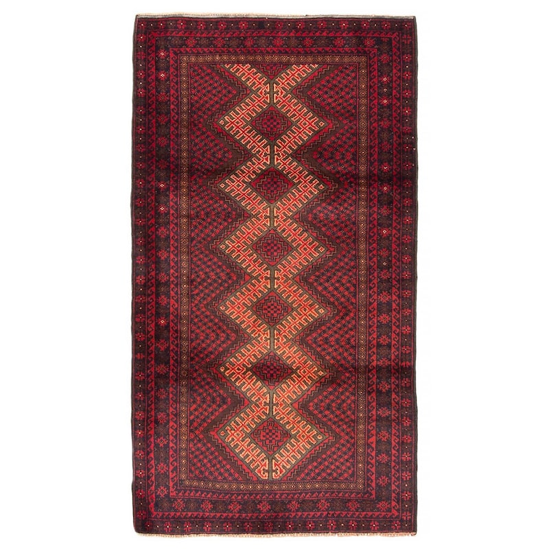 Teimani Red Rug 2'8" x 4'11" - 2'8 x 4'11 - Red - 2'8 x 4'11