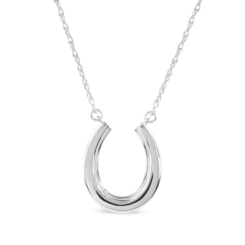 10K Gold 1/6ct TDW Diamond Horseshoe Pendant Necklace for Women