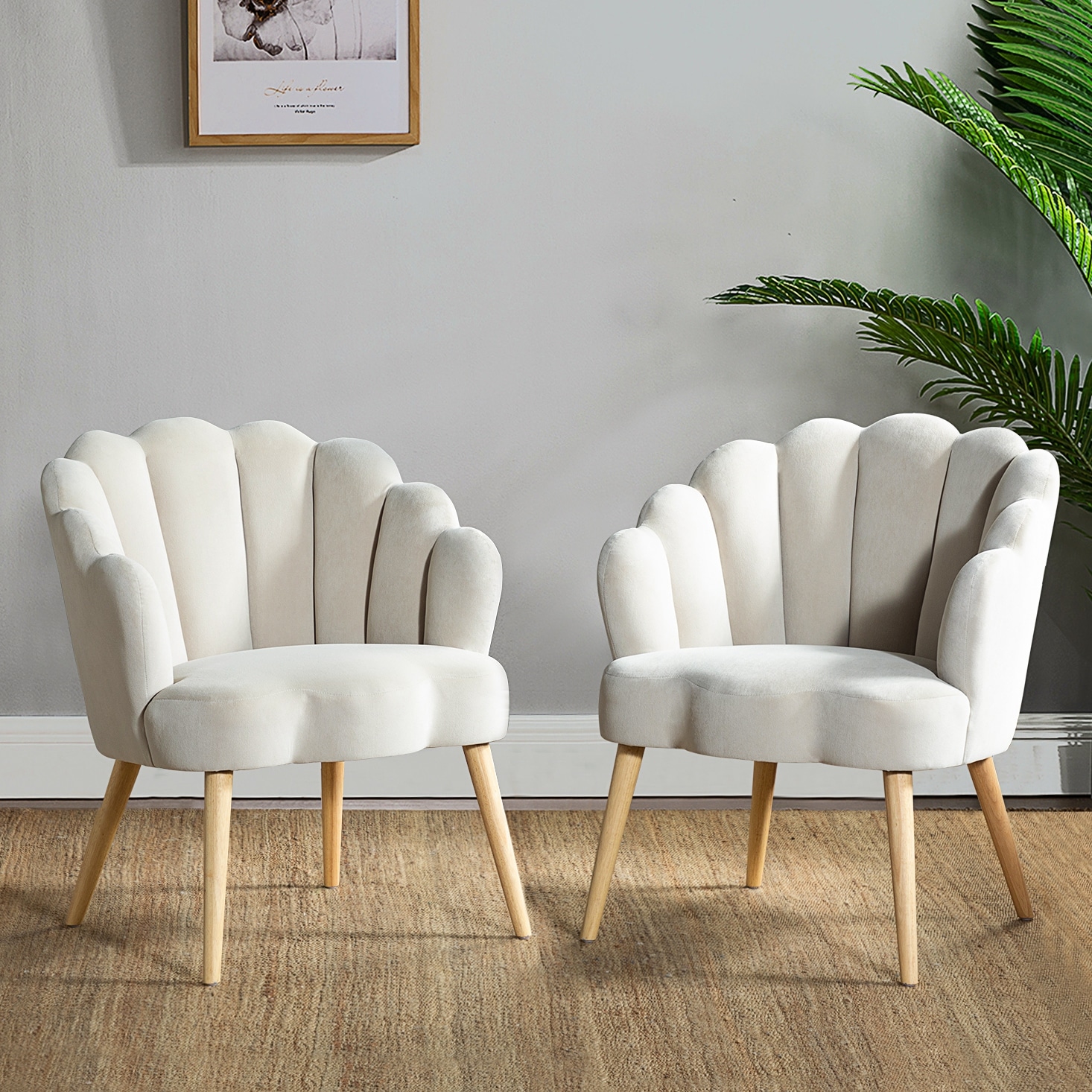 Velvet scallop armchair sales
