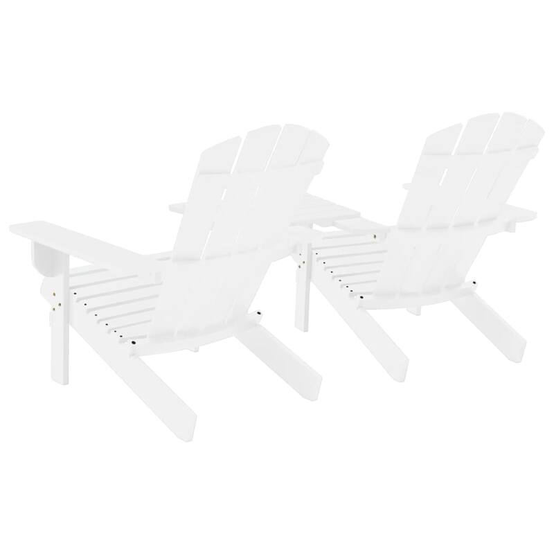 Adirondack Garden Chair, White Solid Fir Wood Frame, Slatted Panels