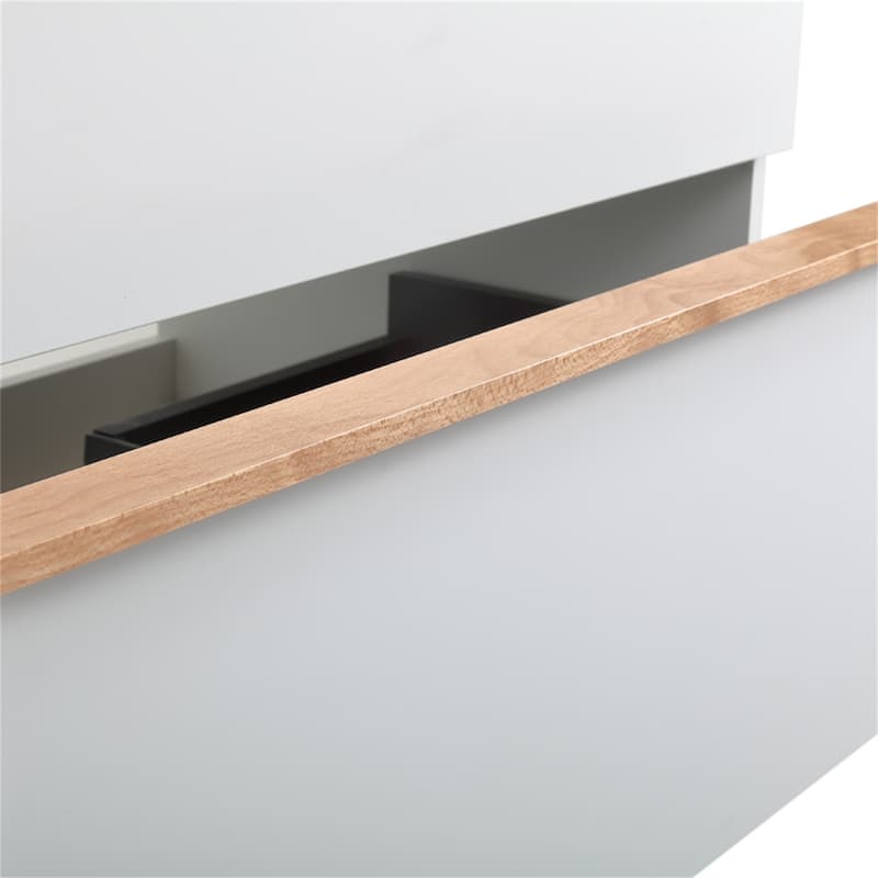 30" Wall Mounted Bathroom Vanity with Integrated Acrylic Sink, 2 Soft-Close Drawers