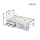 preview thumbnail 10 of 58, Wooden Platform Bed Frame with Removable Storage Shelves, Built-in Two Storage Drawers and Headboard for Kids, Teens