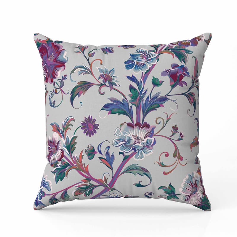 Nature's Palette Indoor/Outdoor Reversible Throw Pillow Beige and Blue