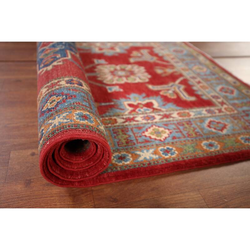 Kazak Foyer Rug Hand-Knotted Grey Wool Carpet - 3'0" x 5'3"