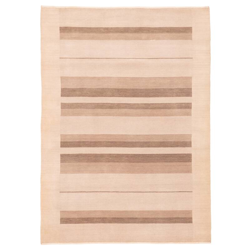 ECARPETGALLERY Hand Loomed Kashkuli Gabbeh Beige Wool Rug - 5'8 x 8'0